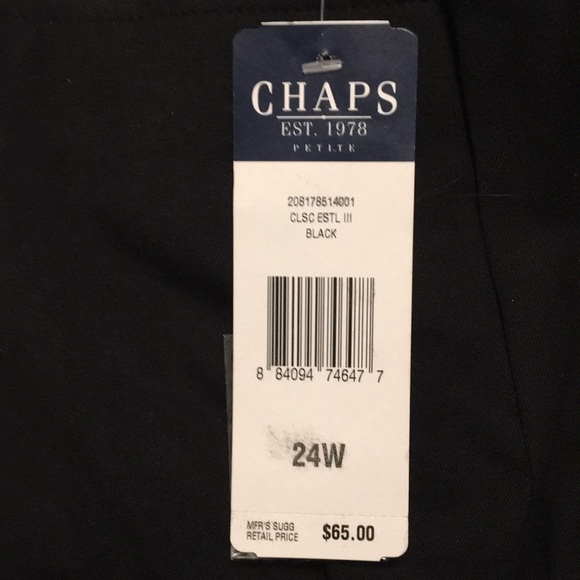 Chaps Pants - NWT Chaps black capris 24W